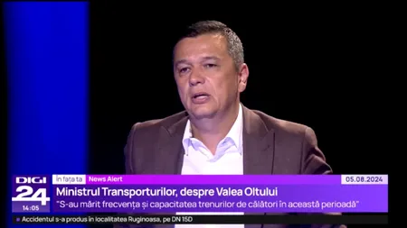 Sorin Grindeanu, despre lucrările pe Valea Oltului: Termenul era 9 august. Nu doar că s-a respectat termenul, dar s-a deschis circulația mai repede