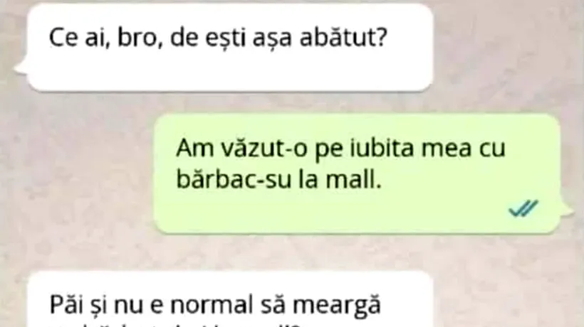 Bancul de marți | Am văzut-o pe iubita mea cu bărbac-su la mall