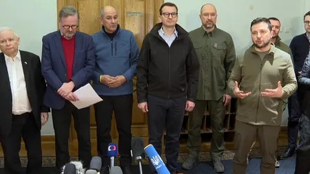 Premierii Poloniei, Cehiei și Sloveniei s-au întâlnit cu Zelenski în capitala Ucrainei: „Aici, în Kievul distrus de război, se face istorie. Aici libertatea luptă împotriva lumii tiraniei”