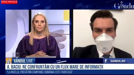 Webinar Gândul și Asociația Medici pentru România. Andrei Baciu, secretar de stat în Ministerul Sănătății: „Accelerarea și dinamica campaniei depinde eminamente de numărul de doze care sosesc” - VIDEO