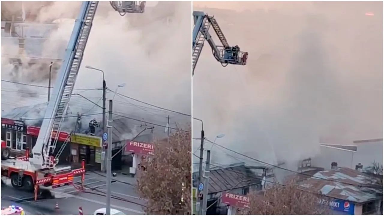 INCENDIU puternic, la o casă de pe Șoseaua Antiaeriană din Capitală. Pompierii au intervenit de urgență cu șapte autospeciale