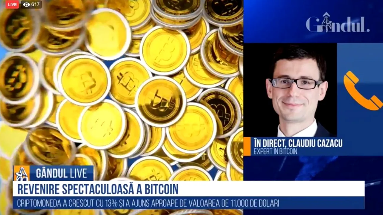 GÂNDUL LIVE. Expert în bitcoin: „Pentru cei mai mulți speculatori nu este o variantă foarte bună. Un moment greșit de timp ales poate aduce pierderi foarte mari”
