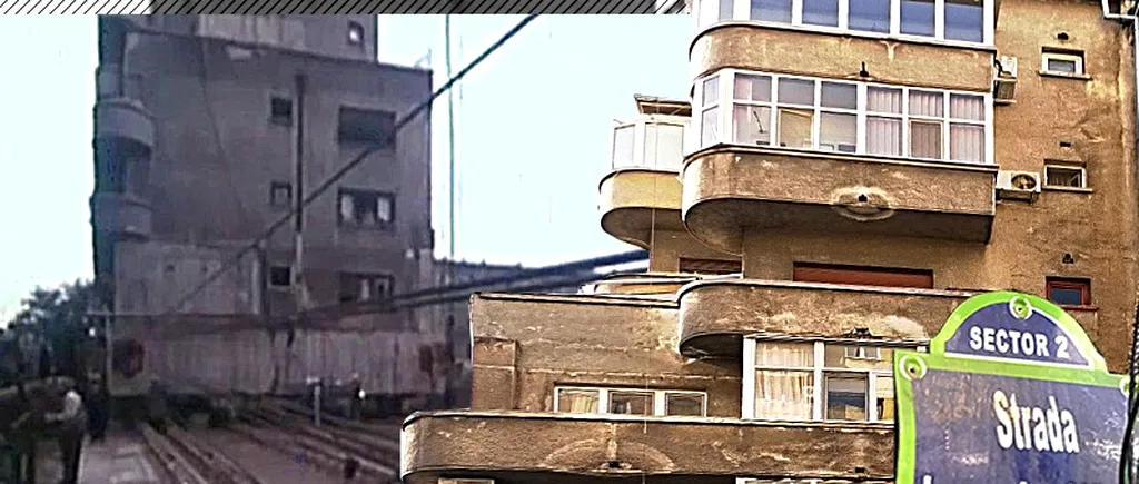VIDEO-FOTO | Cum s-au mutat pe roți, din ordinul lui Ceauşescu, trei blocuri din București, cu tot cu locatari în ele. ”Le-au translatat cu atâta delicatețe că un pahar cu apă, pus pe masă, nu s-a vărsat”