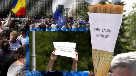 VIDEO | Angajații din învățământ au protestat, din nou, în Piața Victoriei și la Palatul Parlamentului. 