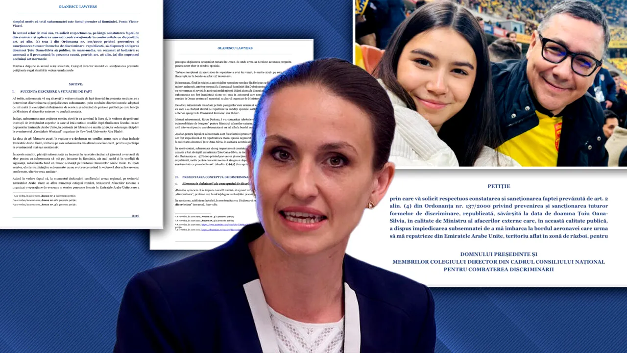 Fiica lui Victor Ponta i-a făcut plângere Oanei Țoiu la Consiliulul pentru Combaterea Discriminării. Ce conține petiția