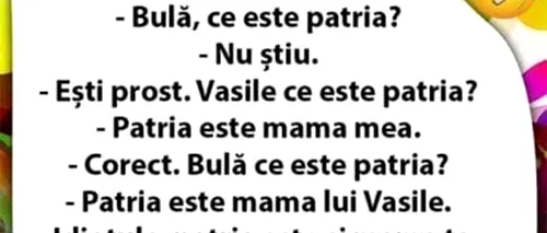 BANCUL ZILEI | Bulă, ce este patria?