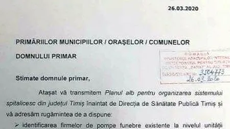 EXCLUSIV. DOCUMENTUL SECRET care circulă prin instituțiile statului! ”Planul alb” care anunță valuri de DECESE