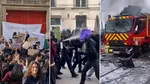 Protestele elevilor din Franța devin tot mai violente. Directorul unui liceu din Marsilia a fost stropit cu benzină. Mașini de pompieri, incendiate. Ce le transmite Macron tinerilor
