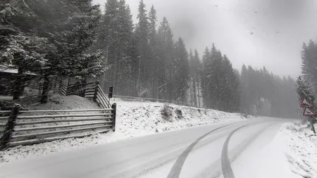 Ninge în zonele montane din Suceava și alte două județe. Drumarii intervin cu mai multe utilaje pe șoselele acoperite de zăpadă 