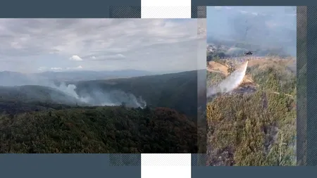 Acum. Sute de hectare de pădure sunt MISTUITE de flăcări în Mehedinți. Incendiile se extind spre nord-vest. Elicopterele nu pot face față