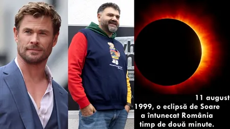 11 August, calendarul zilei: Chris Hemsworth împlinește 43 de ani, Grasu XXL 45. Ultima eclipsă totală de Soare din secolul XX vizibilă în România