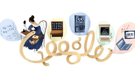 ADA LOVELACE, matematiciana omagiată astăzi de GOOGLE printr-un GOOGLE DOODLE special, la 197 de ani de la naștere