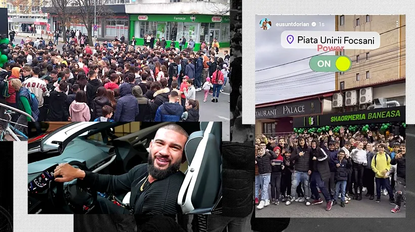 Dorian Popa a inaugurat o șaormerie la Focșani alături de fani. Cu doar o zi înainte, Europol a confirmat că prestatorul a condus drogat, în chiloți