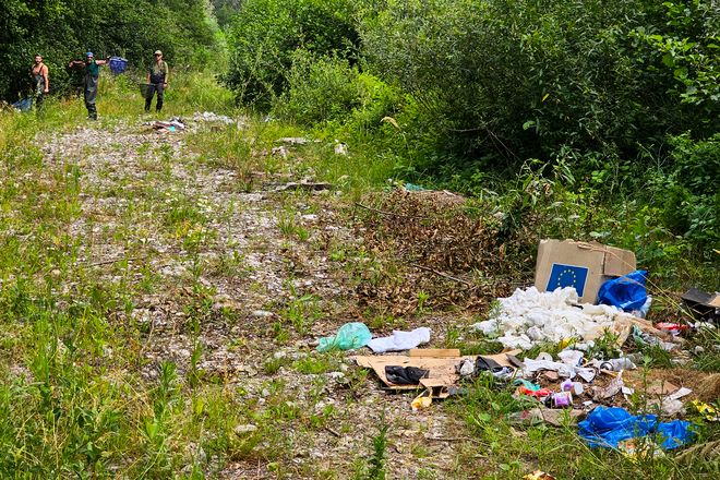 Deșeuri pe Vâlsan/ Foto: Alex Găvan