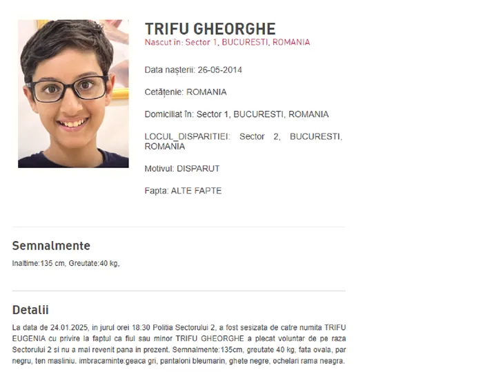 Alertă în București. Un minor de 11 ani este dat dispărut. Poliția Română face apel către cetățeni