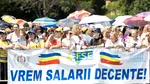 Protest masiv în București al sindicaliștilor din Educație. Mii de profesori ies în stradă și amenință cu blocarea examenelor din această vară