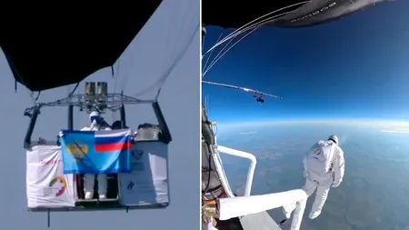 Un nou record mondial la limita stratosferei: parașutistul rus Serghei Boitsov a sărit de la 11.551 de metri, atingând 501 km/h în cădere liberă
