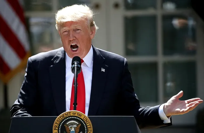 Președintele SUA, Donald Trump, și-a anunțat decizia ca Statele Unite să iasă din Acordul climatic de la Paris , 1 iunie 2017, Washington. Sursa Foto: Profimedia 