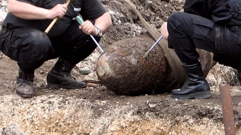 Bombă de 100 de kilograme din Al Doilea Război Mondial, descoperită pe șantierul unui mall