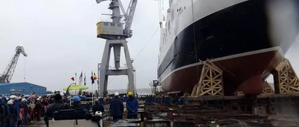 Primul feribot construit la Șantierul Naval Damen din Galați a fost lansat la apă. Unde va fi exploatată nava