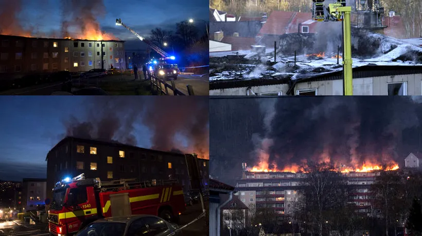 Incendiu puternic într-o clădire rezidențială din Suedia. Peste 150 de persoane, evacuate