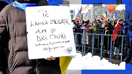 PROTEST în Piața Victoriei! Sute de români cer reluarea turului II și strâng semnături pentru Călin Georgescu. Protestatar, prins cu un cuțit