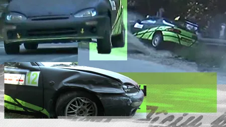 VIDEO - Accident la raliul de la Târgu Cărbunești. Pilotul unei mașini a pierdut controlul asupra volanului și a intrat în spectatori / O persoană a fost rănită