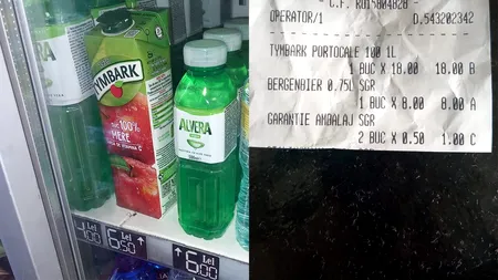 S-a întâmplat într-un non-stop din Iași. Cum s-a scumpit un suc de la 6.5 lei (pe raft) la 18 lei (la casa de marcaj)