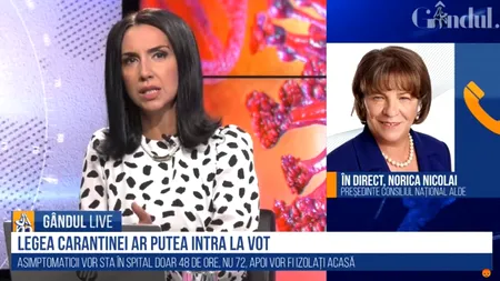 GÂNDUL LIVE. Norica Nicolai, președintele Consiliului Național ALDE: Discutăm despre decontaminarea, nu carantinarea bunurilor! Coerciția trebuie să aibă anumite limite