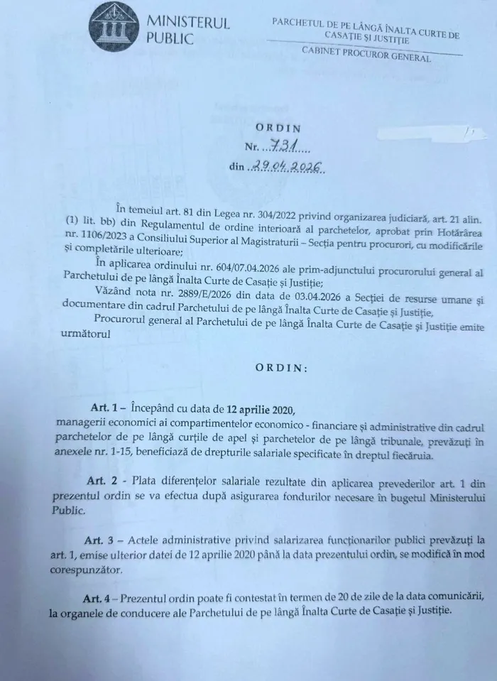 Creșteri salariale la Parchete. Cristina Chiriac, procurorul general al României, a majorat cu 50% veniturile managerilor economici