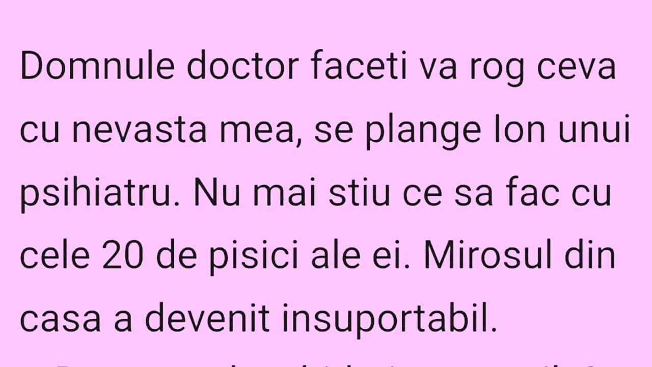 BANCUL ZILEI | Ion și cele 20 de pisici ale soției