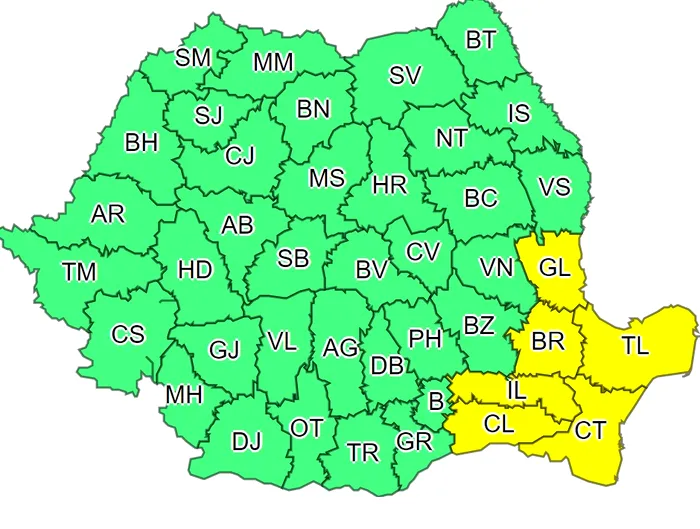Noi coduri galbene de ploi și furtuni valabile până vineri. Ce zone sunt afectate - HARTĂ