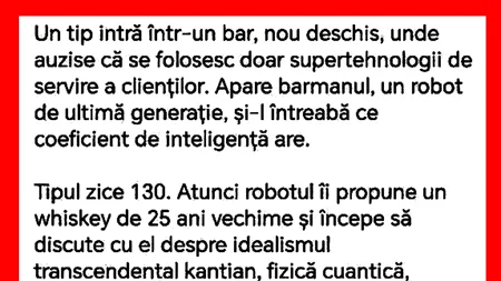 Bancul de miercuri | Barmanul de ultimă generație