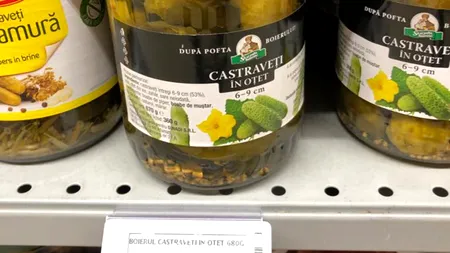 Nu este o eroare! Cu câți lei se vinde un simplu borcan cu castraveți murați în Cora, Carrefour și Mega Image