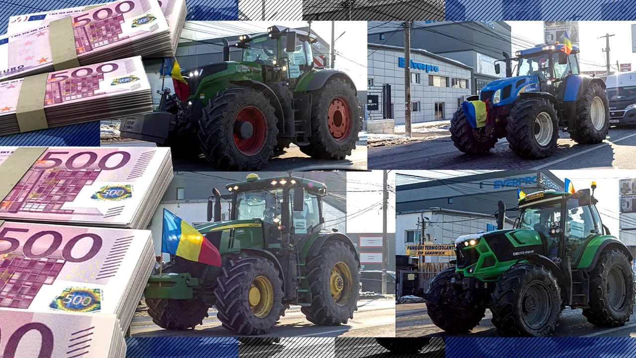 Fermierii „defilează” la Afumați cu un MILION de euro pe roți. Tractoarele protestatarilor costă o avere