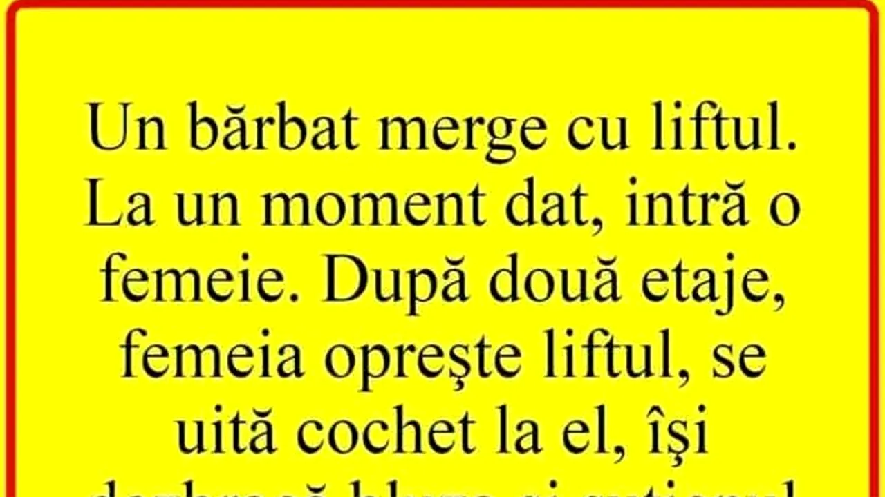 BANCUL ZILEI | Bărbatul și femeia în lift