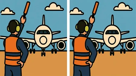 Test de logică | Găsiți toate cele 3 diferențe dintre acești doi controlori de trafic aerian