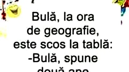 BANC | Ora de geografie: „Bulă, spune două ape din România!