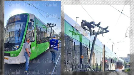 EXCLUSIV | Cum a rămas un tramvai Imperio fără pantograf, care s-a rupt în mers, la Obor. „Nu s-a întâmplat din cauza infrastructurii. Sunt firave”