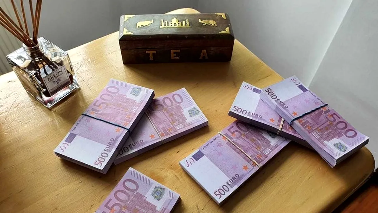 Cât costă pe OLX un pachet de 100 de bancnote false de 500 de euro