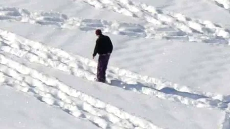 Operă de artă, făcută în zăpadă de picioarele unui american - GALERIE FOTO