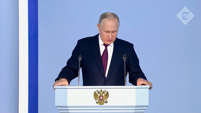 Vladimir Putin, discurs la un an de la începutul invaziei / Sursa foto: captură video