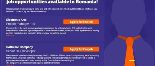 Why don't you come over? continues with job offers for Brits in Romania