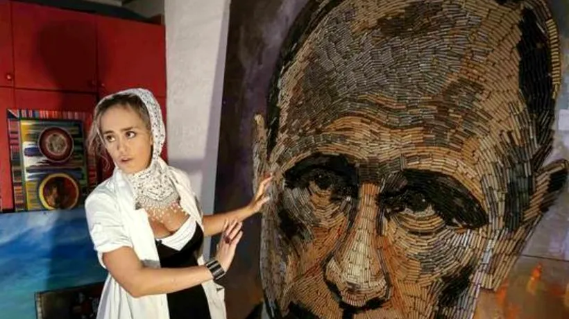 O artistă din Ucraina a creat portretul lui Vladimir Putin din 5.000 de cartușe adunate de pe front. M-am temut să dorm în aceeași cameră cu el - FOTO