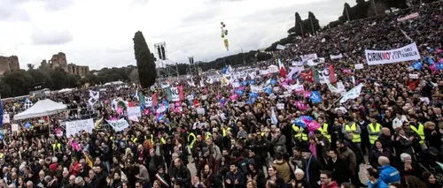 Sute de mii de persoane au demonstrat împotriva uniunilor civile la Roma