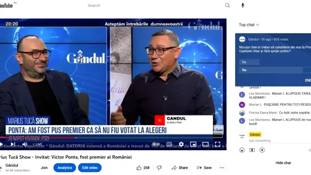 POLL Marius Tucă Show: „Nicușor Dan ar trebui să candideze din nou la Primăria Capitalei, chiar și fără sprijin politic?”
