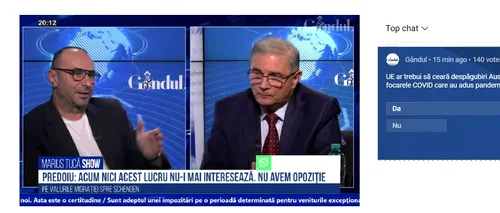 Poll Marius Tucă Show: „UE ar trebui să ceară despăgubiri Austriei pentru focarele <i class='ep-highlight'>COVID</i> care au adus pandemia în Europa?”