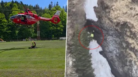 Un turist bulgar a căzut 40 de metri într-o prăpastie pe Valea Caraimanului. Victima a fost preluată cu un elicopter SMURD. În ce stare se află