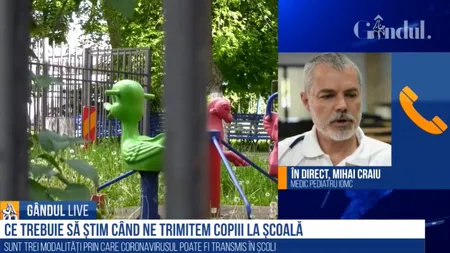 GÂNDUL LIVE. Medicul Mihai Craiu, sfaturi pentru copiii care se întorc la școală. „E normal să existe îngrijorare, nu este productiv să existe panică”