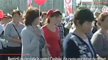 Restricții de circulație în centrul Capitalei, din cauza unui miting al Federației Sanitas. 10.000 de oameni sunt așteptați la protest 